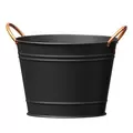 Panacea 8" Washtub Matte Black with Copper Handles