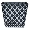 Southern Patio 7.5" Quilted Square Planter Black & White