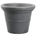 HC 36" Terrazzo Round Planter with Heavy Rim Black Granite Akro Mils