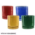 MCarr 12PC Round Cache Pot W/Saucer Set Mix Colors