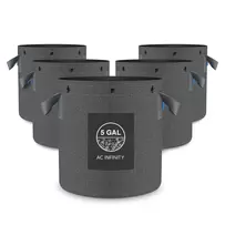 Heavy Duty Reusable Fabric Pots - 5 Gallon - 5-Pack