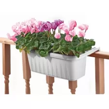 Apollo 20" Adjustable Railing Planter White