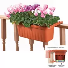 Apollo 20" Adjustable Railing Planter Terra Cotta