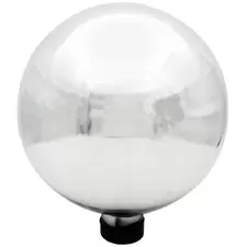Gardener Select 10" Silver Plated Glass Garden Globe