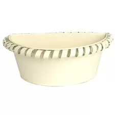 Gardener Select 10" Zinc Half Round Planter Cream 9.8"x5.9"x3.9"