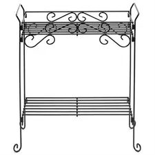 Deer Park 2 Tier Rectangular Plant Stand Black