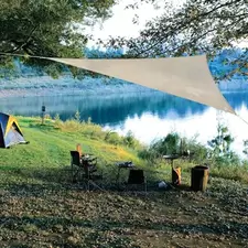 Coolaroo 16'5" Ready to Hang Triangle Shade Sail Pebble