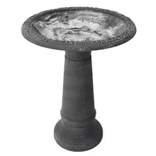 Algreen 20"x20"x20" Plastic/ Stone Composite Birdbath Gray