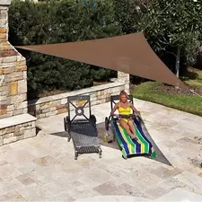 Coolaroo 10' Ready to Hang Triangle Shade Sail Walnut