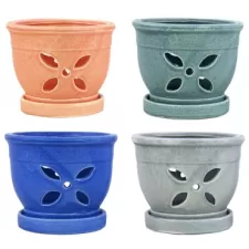 MCarr 12PC 5.5" 4 Petal Orchid Pot Mix Asst