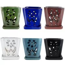 MCarr 12pc Floral Orchid Pot Mixed Asst