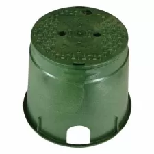 10" Round Green Box Irrigation Control Valve Standard with Overlapping Green Cover Valve Box | NDB112BC