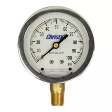 0 to 160 psi 2-1/2" Dial 1/4" NPT Liquid Filled Pressure Gauge | CSTTGLF16025