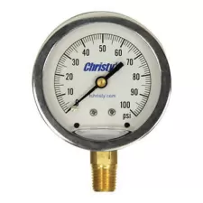 0 to 300 psi 2-1/2" Dial 1/4" NPT Liquid Filled Pressure Gauge | CSTTGLF30025