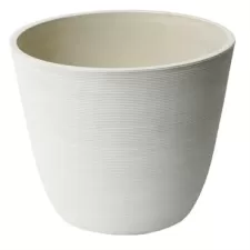 Algreen 14"x11" Round Ribbed Planter Whitesand