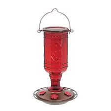 Classic 20oz Red Jewel Glass Hummingbird Feeder 5 Ports