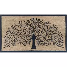 DHTG 20"x30" Beautiful Tree Rubber Backed Coir Outdoor Doormat