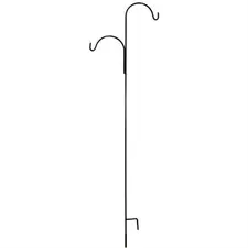 AGW 90"x24" Tall Offset Double Shepherd Hook Black