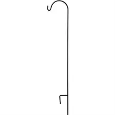 AGW 90"x12" Tall Single Shepherd Hook Black