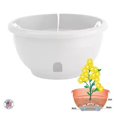 Apollo 12" Eezy Gro Hanging Basket White