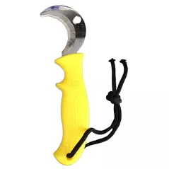 Grape Knife - Large Dimpled Yellow Handle - Serrated