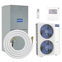 Mrcool 48K BTU HyperHeat Central Ducted Air Handler And Heat Pump Condenser - 15.6 SEER2