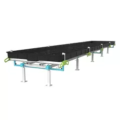 BOTANICARE SLIDE BENCH: 4FT WIDE x 18.5FT LONG x 20IN HIGH, TRILOCK
