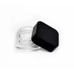 9cc Clear SQUARE Glass Jar with Child Resistant Cap - 64 Jars - SW Packaging