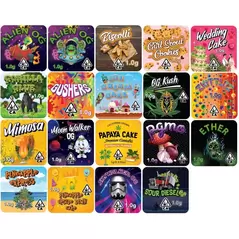 9cc Square Concentrate Jar Custom Labels - 100 labels - SW Packaging