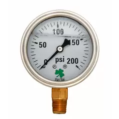 Glycerin Liquid Filled Pressure Gauge - 200 PSI