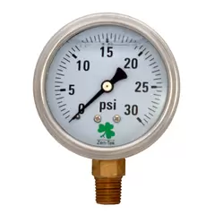 Glycerin Liquid Filled Pressure Gauge - 30 PSI