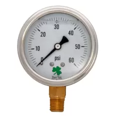 Glycerin Liquid Filled Pressure Gauge - 60 PSI