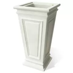 Algreen 27" Covington Square Taper Self Water Planter White