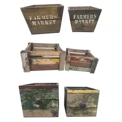 VCS 6pc Set Reclaimed Wood Planter