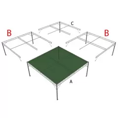 VRE Modular Shade Structure 16'x16'x9' Add On Unit VRCTSH16X8A VRCTSH16B