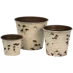 WSP Tub Round Set Of 3 Distressed White