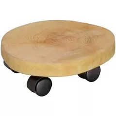 TDI Round Natural Wood Plant Caddy