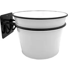 Panacea 8" Milkhouse Wall Mounted Planter with Mounting Plate White Enamelware Finish