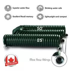 Plastair Springhose Coiled Water Hose 50' Hunter Green