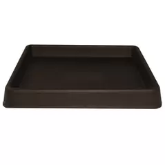 Tusco 12" Square Saucer Planter Tray Espresso