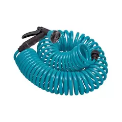 Orbit 50' Coil Hose with Nozzle Turquoise