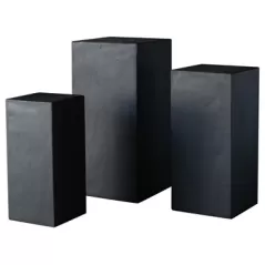 MCarr 3pc Liconfiber Tall Pedestal Set Black