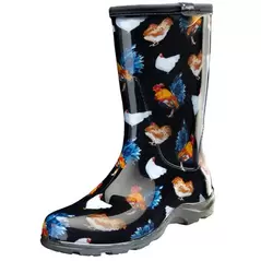 Sloggers Womens Boot w/ Trim Classic Chicken Black Size 10
