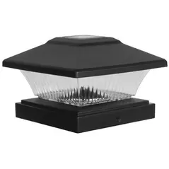 Moonrays Post Cap Solar Light w/Plastic Lens Black