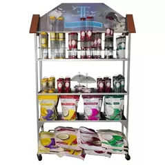 Friends of Flight Tube Feeder & Seed Display W/ Rolling Rack
