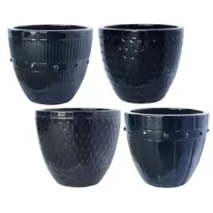 MCarr 32PC Round Pltr Plt Glossy Black