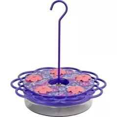 Natures Way 13oz Plastic Decorative Dish Hummingbird Feeder Petunia Passion