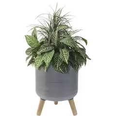 Algreen 10.8" Stand Planter Brushed Gray