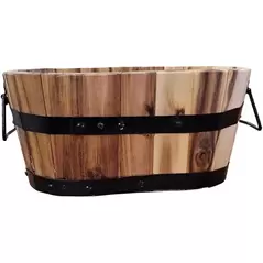 Devault 12" x 7" x 5" Oval Planter Light Oil Stain