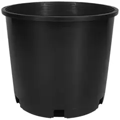 HC PROCAL Dillen Trade 05.00 Gallon Squat Nursery Pot, Injection Molded, Black, 30 per Bundle, 32 Bundles per Pallet, 12.50in x 9.00in, 3.75Gl, 5Gallon